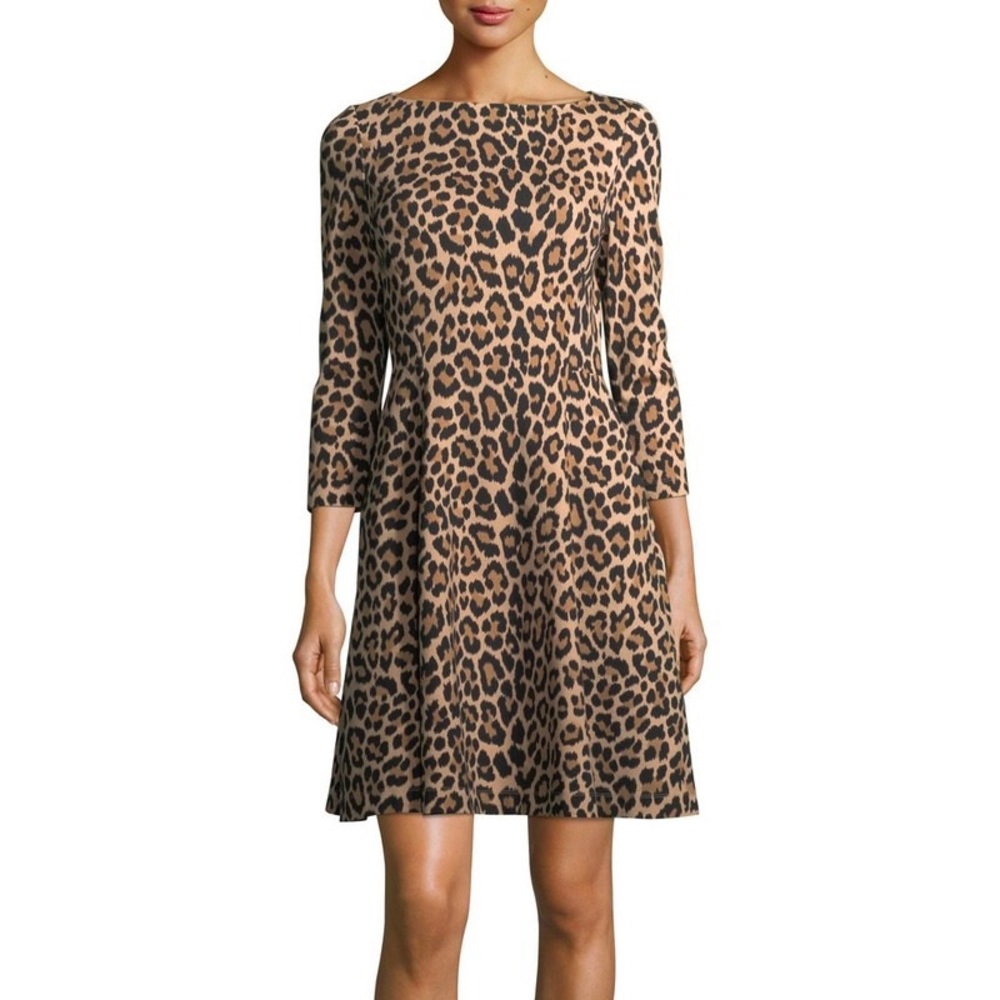 Kate Spade Leopard Ponte Dress Sz 8